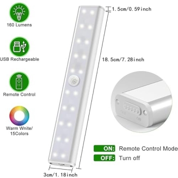 Diomart LED Under Cabinet Lighting with RGB Remote Control