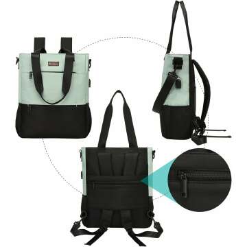 Women’s 15.6-Inch Convertible Backpack Tote - Green