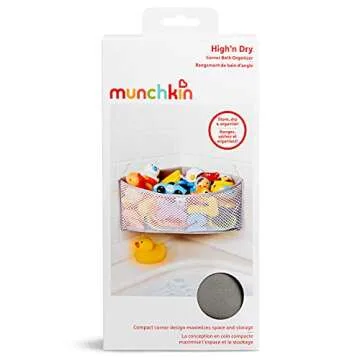 Munchkin High 'n Dry Corner Bath Toy Organizer - Grey