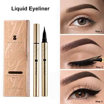 Waterproof Liquid Eyeliner, Makeup Eye Liner Pencil with Precise Ultra Fine Tip, Sweatproof, Smudgeproof, Long-Lasting, Quick Drying, Black