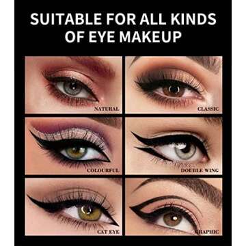 Waterproof Liquid Eyeliner, Makeup Eye Liner Pencil with Precise Ultra Fine Tip, Sweatproof, Smudgeproof, Long-Lasting, Quick Drying, Black