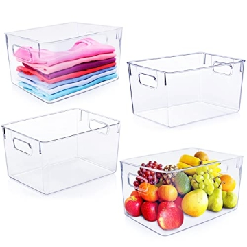 Vaisoz Clear Storage Bins Set for Pantry Organization