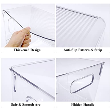 Vaisoz Clear Storage Bins Set for Pantry Organization