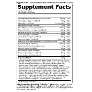 Garden of Life Organics Men's Once Daily Whole Food Multivitamin - 60 Tablets, Vegan Mens Multi for Health & Well-Being, Organic Mens Vitamins & Minerals, Vitamin C, Zinc