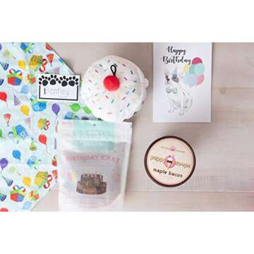 DAPPER DOG BOX - Happy Birthday Dog Party Supplies - Themed Dog Toy Birthday Gift Box with Treats - ...