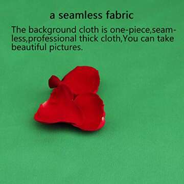 5×10ft Zoom Green Seamless Fabric Backdrop,Thicken, Screen Backdrop,Polyester Material Background Cloth for Photography,Video and Televison,Good Fabric Drape,with Three Clamps,No Rod Pocket