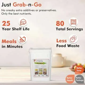 Numanna Triple Grab-n-Go Bucket 240 Servings GMO Free, No Added Preservatives Easy to Prepare Emerge...