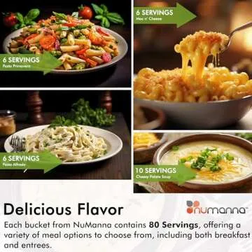 Numanna Triple Grab-n-Go Bucket 240 Servings GMO Free, No Added Preservatives Easy to Prepare Emergency Food Storage Bucket Family Meat Survival Pack Made in USA 25+ Year Shelf Life