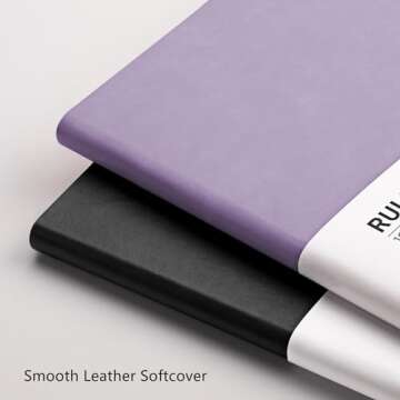 RETTACY Lined Journal Notebook, 2-Pack, 204 Numbered Pages per Pack, B5 Medium 7.6" × 10", Leather Softcover, 100 GSM Thick Paper, for Writing, Work, School (Black & Pink)