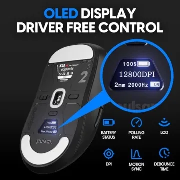 Pulsar X2A eS Wireless Gaming Mouse with OLED Display