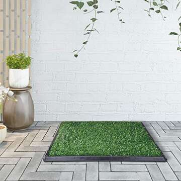Home-Man Puppy Potty Trainer - Pets Indoor Restroom - Artificial Grass Pet Bathroom Mat for Pet Potty Training, 16"x20"