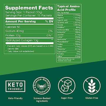 Bulletproof Unflavored Collagen Peptides Powder Packets, Pack of 15, Grass-Fed Collagen Protein and ...