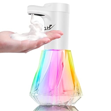 Automatic Foaming Hand Soap Dispenser - Touchless 12 Color Lights USB Sensor Adjustable Pump 15.2 Oz...