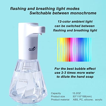 Automatic Foaming Soap Dispenser with Sensor and Lights