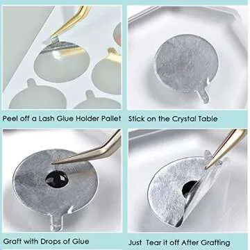 NXWVPC 600 Pcs 2.5cm Disposable Eyelash Glue Holder Pallet Sticker Paper Eyelash Extension Glue Pad Stand On Eyelash Jade Stone Cosmetic Makeup Tool