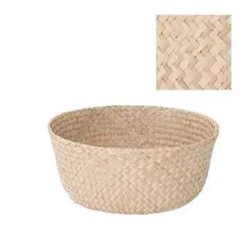Woven Seagrass Basket With Handles For Plant Pot, Belly Basket, Storage Basket, Wicker Baskets, Basket For Plant Baskets Indoor, Natural Seagrass Basket, Plant Pot Cover, Grocery And Toy Storage