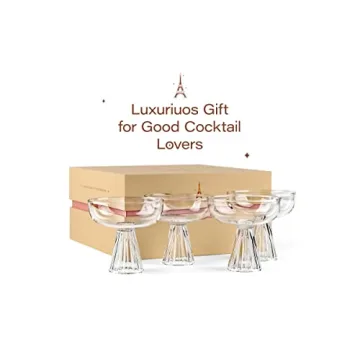 Elegant Paris Coupe Glasses Set for Cocktails and Champagne