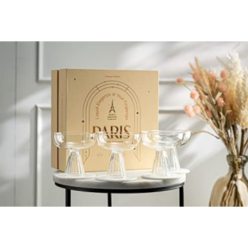 Elegant Paris Coupe Glasses Set for Cocktails and Champagne