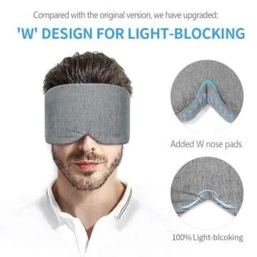 FRESHME Cotton Sleep Eye Mask for Men - Upgrade Design Blackout Side Sleeper Eyes Cover for Night Sl...