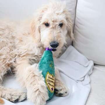 H&K for Dogs Power Plush | Vintage Chompagne (Large) | Funny Dog Toy | Dog Toy with Squeaker | Dog Gift | Fun, Durable, and Safe | Squeaky Dog Toy