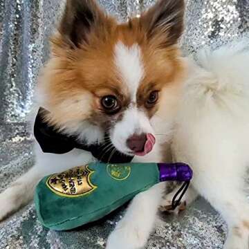 H&K for Dogs Power Plush | Vintage Chompagne (Large) | Funny Dog Toy | Dog Toy with Squeaker | Dog Gift | Fun, Durable, and Safe | Squeaky Dog Toy