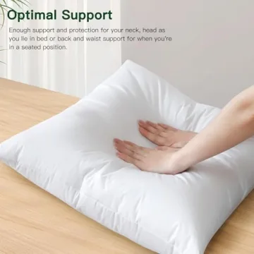 OTOSTAR Pack of 2 Down and Feather Throw Pillow Inserts, 22 x 22 Soft Fluffy Square Pillow Inserts with 100% Cotton Cover Decorative Pillows for Sofa Couch Bed-White