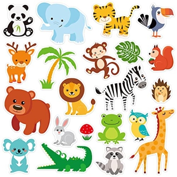 Jungle Animals Thick Gel Clings for Kids Fun Decor