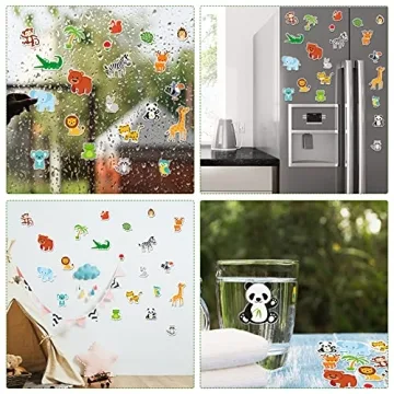Jungle Animals Thick Gel Clings for Kids Fun Decor
