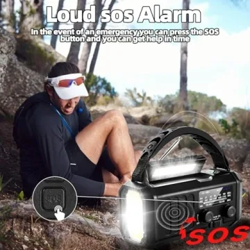 QAUYYW Emergency Hand Crank Radio - Solar & Portable Weather Radio