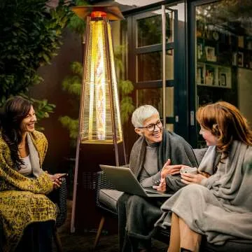 Pamapic 48000 BTU Patio Heater with Cover & Wheels