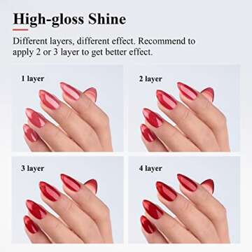 Imtiti Jelly Gel Nail Polish, 1 Pcs 0.5 Fl Oz Red Jelly Gel Polish Soak Off LED U V Nail Gel Polish Sheer Translucent Gel Nail Polish DIY Nail Art Starter Manicure Salon Gel Nail Kit for Women Girls