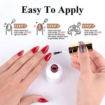 Imtiti Jelly Gel Nail Polish, 1 Pcs 0.5 Fl Oz Red Jelly Gel Polish Soak Off LED U V Nail Gel Polish Sheer Translucent Gel Nail Polish DIY Nail Art Starter Manicure Salon Gel Nail Kit for Women Girls