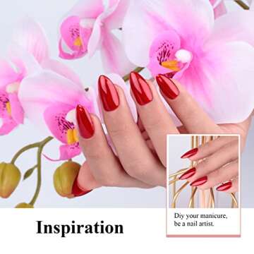Imtiti Jelly Gel Nail Polish, 1 Pcs 0.5 Fl Oz Red Jelly Gel Polish Soak Off LED U V Nail Gel Polish Sheer Translucent Gel Nail Polish DIY Nail Art Starter Manicure Salon Gel Nail Kit for Women Girls