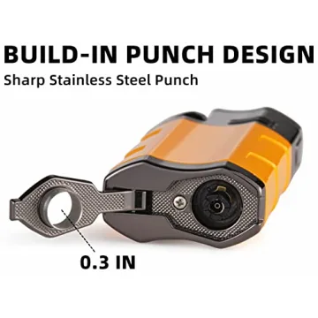 Castelar Triple Jet Flame Lighter with Punch Holder - Yellow
