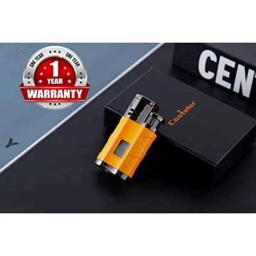 Castelar Triple Jet Flame Lighter with Punch Holder - Yellow