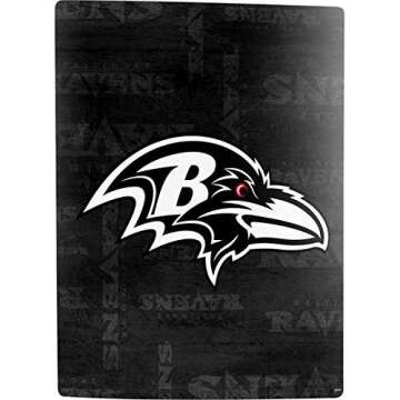 Skinit Decal Gaming Skin Compatible with PS5 Digital Edition Bundle - Officially Licensed NFL Baltimore Ravens Black & White Design