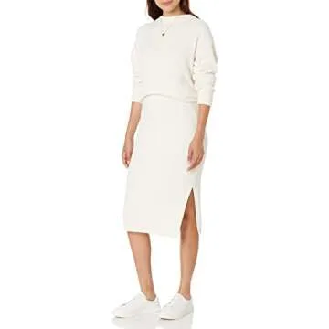 The Drop Women's Omari Cozy Sweater Skirt, Whisper White, XL