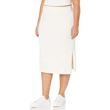 The Drop Women's Omari Cozy Sweater Skirt, Whisper White, XL