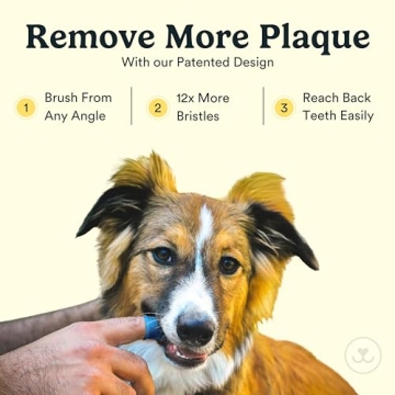 Jasper Dog Toothbrush, 360º Dog Tooth Brushing Kit, Cat Toothbrush, Dog Teeth Cleaning, Dog Finger Toothbrush, Dog Tooth Brush for Small & Large Pets, Dog Toothpaste Not Included, 2-Pack Blue