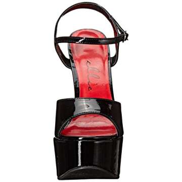 Ellie Shoes Women's 652-JULIET Faux Patent Leather Black Sandals