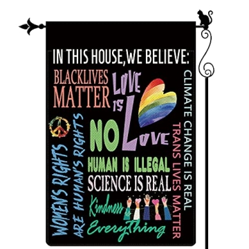 Gormcore In This House,We Believe Garden Flag Love Is Love Black Lives Matter Garden Flag Vertical D...