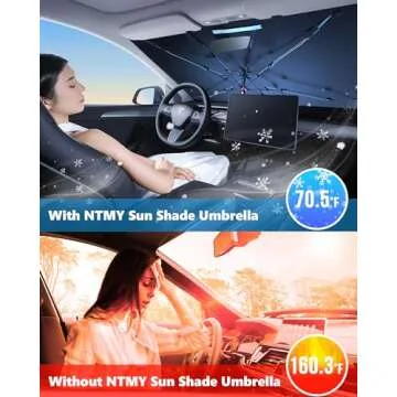 NTMY 2024 Windshield Sun Shade - Easy Installation and Compact
