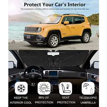 NTMY 2024 Windshield Sun Shade - Easy Installation and Compact