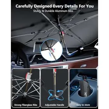 NTMY 2024 Windshield Sun Shade - Easy Installation and Compact