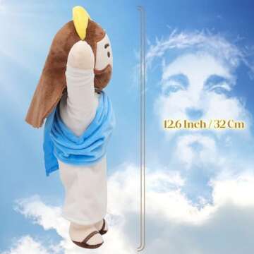 Yelakey Jesus Plush Jesus Stuffed Doll Jesus Plushie Toys Christian Stuff Religious Party Favors Gifts for Kids for Christening Easter (002), Blue
