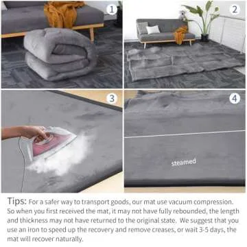 Baby Play Mat for Floor,1.3" Thick Memory foam Tummy Time Mat,Soft Coral Velvet Nursery Rug,Extra Large Non Slip Crawling Mat for Toddlers,Infants,kids,Yoga Mat,Tatami Mat for Living Room(Dark Gray)