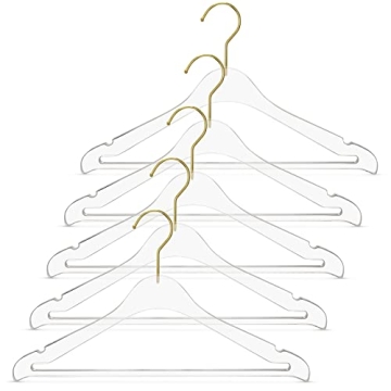 Elegant Acrylic Suit Hangers with Non-Slip Bar and Gold Hook
