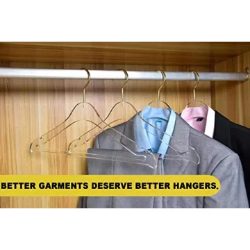 Elegant Acrylic Suit Hangers with Non-Slip Bar and Gold Hook