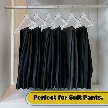 Elegant Acrylic Suit Hangers with Non-Slip Bar and Gold Hook