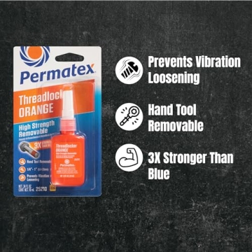 Permatex High Strength Removable Threadlocker Orange 10 ml